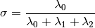 \sigma = \frac{\lambda_0}{\lambda_0 + \lambda_1 + \lambda_2}