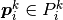\boldsymbol{p}^k_i \in P^k_i