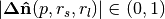 |\mathbf{\Delta}\mathbf{\hat{n}}(p, r_s, r_l)| \in (0,1)