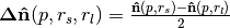 \mathbf{\Delta}\mathbf{\hat{n}}(p, r_s, r_l) = \frac{\mathbf{\hat{n}}(p, r_s) - \mathbf{\hat{n}}(p, r_l)}{2}