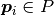 \boldsymbol{p}_i \in P